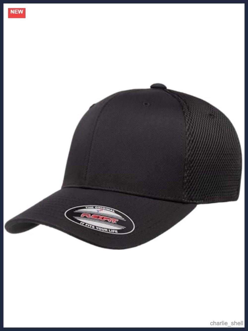 Mesh Fitted Trucker Hat Baseball Cap Mid-Profile 6-Panel Curved Visor
